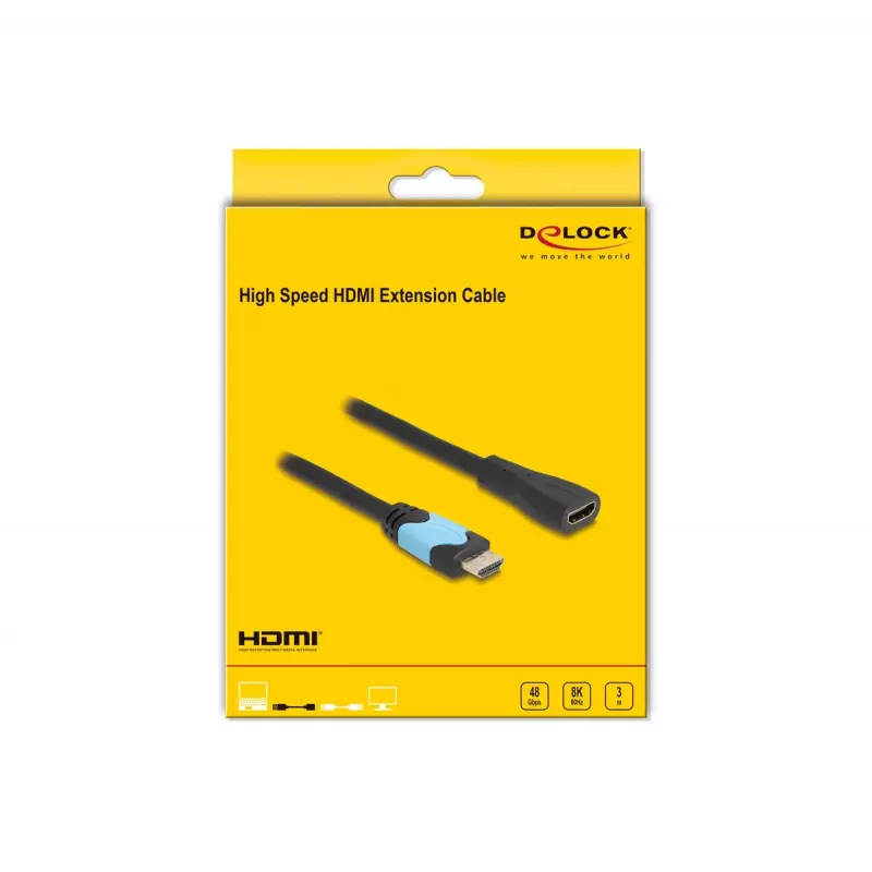 Cable de extensión HDMI High Speed DeLOCK 48 Gbit/s 8K 60 Hz 3 m