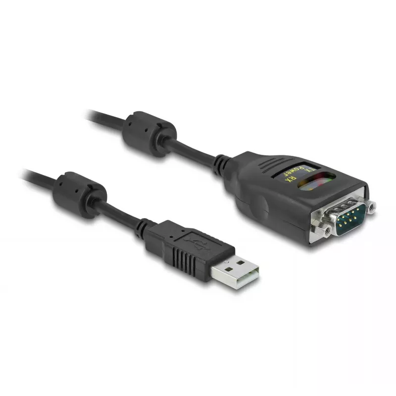 Adaptador DeLOCK USB 2.0 Type-A a serie RS-232 D-Sub 9 pines 2,5 kV aislamiento galvánico 2 m