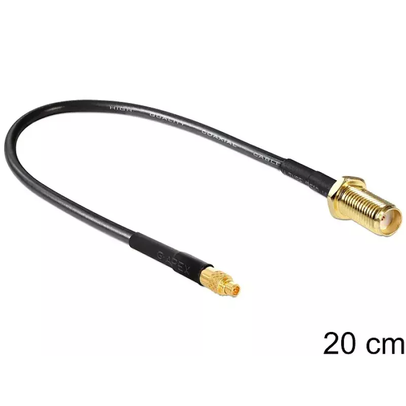 Cable coaxial DeLOCK 88580 0,2 m SMA MMCX negro