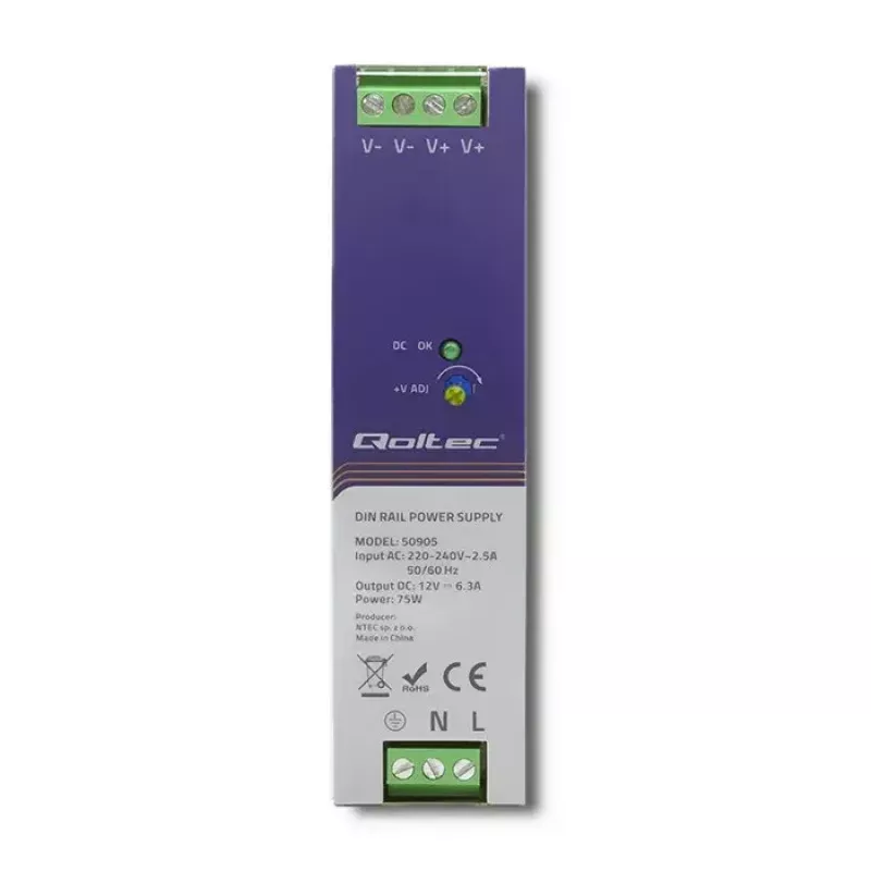 Fuente de alimentación industrial para carril DIN QOLTEC 50905