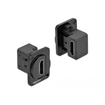 Delock 86786 módulo tipo D HDMI-A acodado a 90 grados hembra a hembra, negro