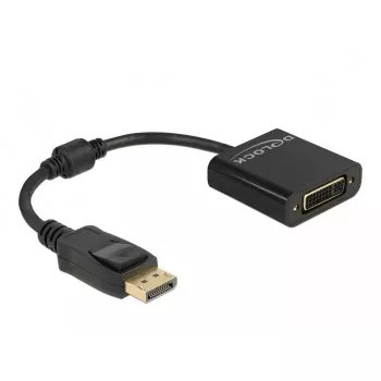 Adaptador DeLOCK DisplayPort 1.2 conector macho a conector hembra DVI 4K pasivo negro