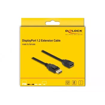 Cable de extensión DisplayPort 1.2 DeLOCK 4K 60 Hz 1 m