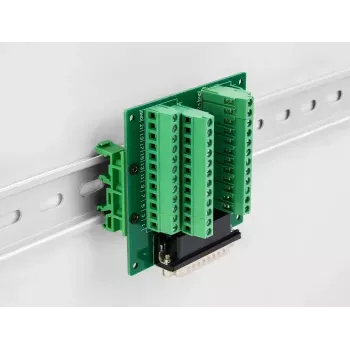 DeLOCK D-Sub HD conector macho de 44 pines a borne de carril para carril DIN 84x86x30mm
