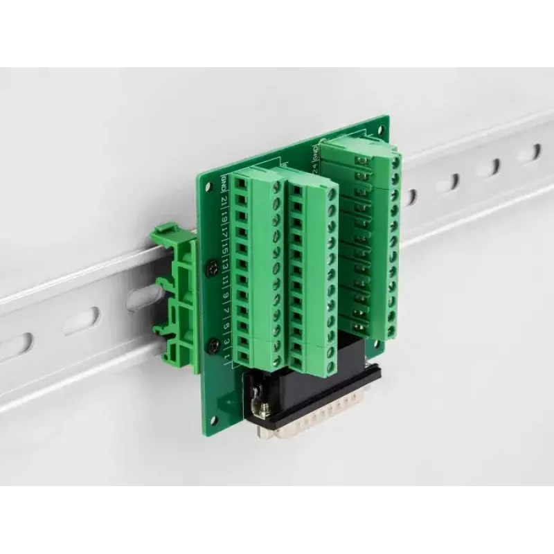 DeLOCK D-Sub HD conector macho de 44 pines a borne de carril para carril DIN 84x86x30mm