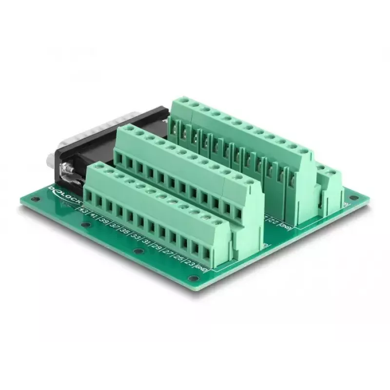 DeLOCK D-Sub HD conector macho de 44 pines a borne de carril para carril DIN 84x86x30mm