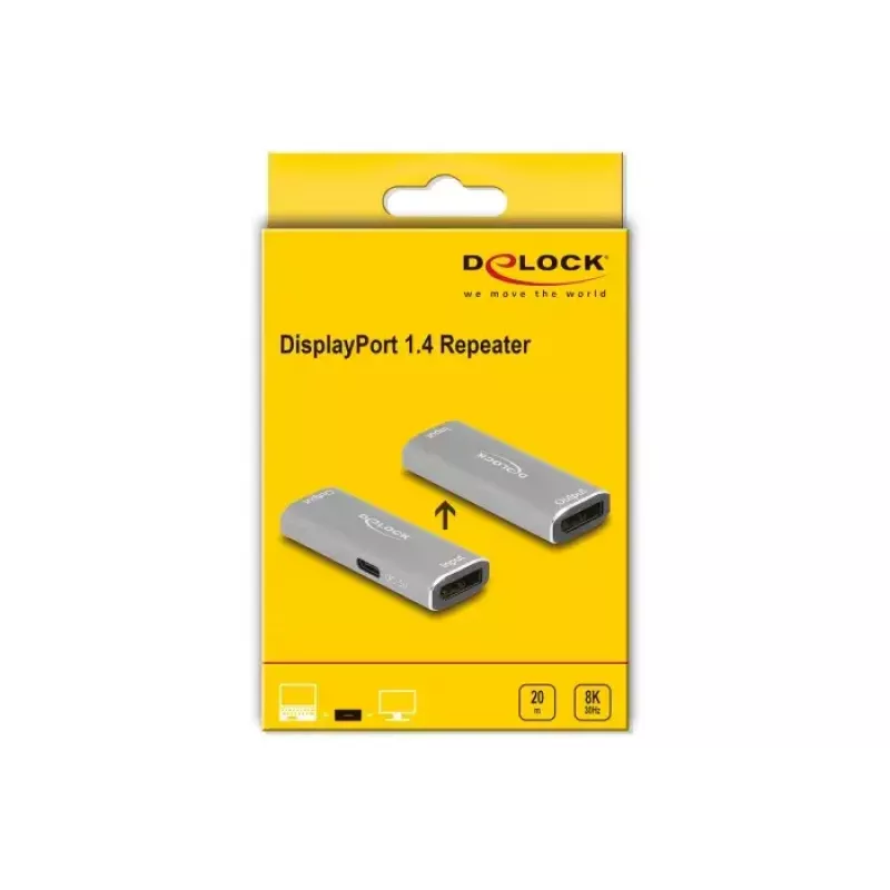 Repetidor DisplayPort 1.4 DeLOCK 8K 30 Hz 20 m