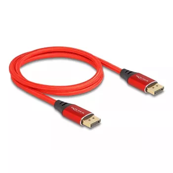 Cable DisplayPort DeLOCK 16K 60 Hz 1 m rojo metal