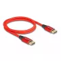 Cable DisplayPort DeLOCK 16K 60 Hz 1 m rojo metal