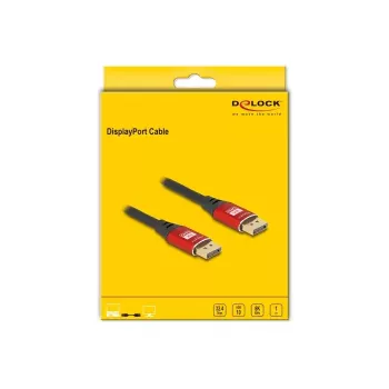 Cable DisplayPort DeLOCK 8K 60 Hz 1 m rojo metal