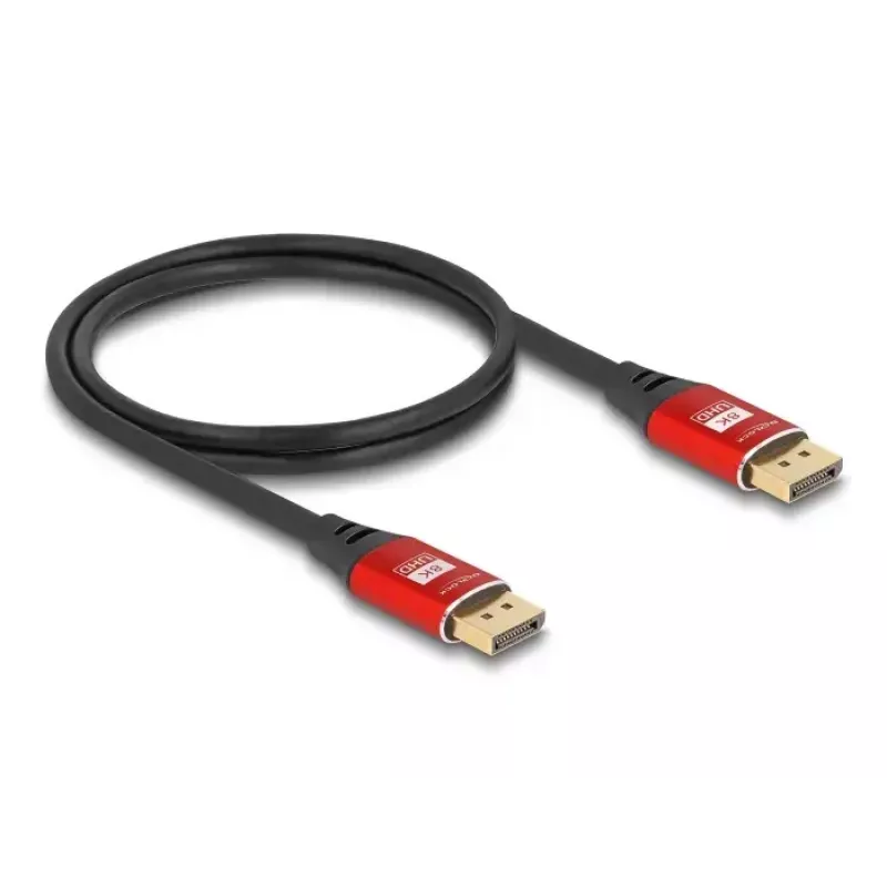 Cable DisplayPort DeLOCK 8K 60 Hz 5 m rojo metal