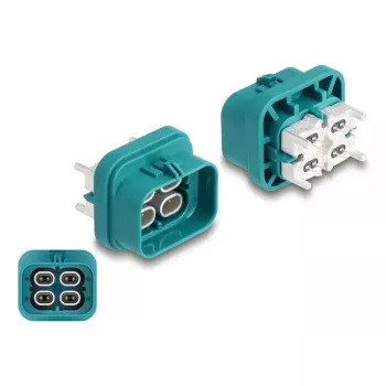 Conector macho cuádruple HDMTD DeLOCK para PCB, clase de protección IP67 IP69K