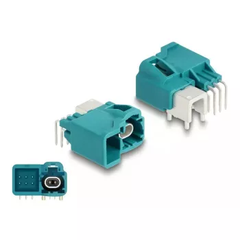 Conector macho individual Powerpin HDMTD DeLOCK en ángulo para PCB conector hembra 90°