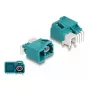 Conector macho individual Powerpin HDMTD DeLOCK en ángulo para PCB conector hembra 90°