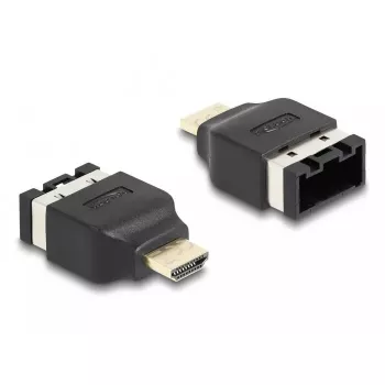 Adaptador HDMI Automotive DeLOCK conector hembra HDMI-E a conector macho HDMI-A 4K 60 Hz