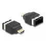 Adaptador HDMI Automotive DeLOCK conector hembra HDMI-E a conector macho HDMI-A 4K 60 Hz