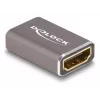 Adaptador HDMI conector hembra a conector hembra DeLOCK 8K 60 Hz gris metal