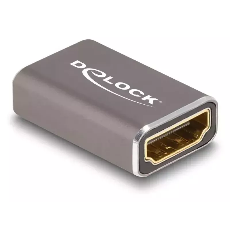 Adaptador HDMI conector hembra a conector hembra DeLOCK 8K 60 Hz gris metal