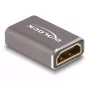 Adaptador HDMI conector hembra a conector hembra DeLOCK 8K 60 Hz gris metal