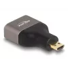Adaptador HDMI conector macho Micro-D a conector hembra A DeLOCK 8K 60 Hz gris metal