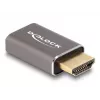 Adaptador HDMI conector macho a conector hembra DeLOCK 8K 60 Hz gris metal