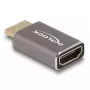 Adaptador HDMI conector macho a conector hembra DeLOCK 8K 60 Hz gris metal