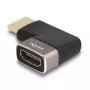 Adaptador HDMI conector macho a conector hembra 90° en ángulo recto DeLOCK 8K 60 Hz gris metal