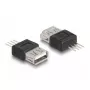 Adaptador DeLOCK USB 2.0 conector hembra Type-A a 4 pines negro plata 5V