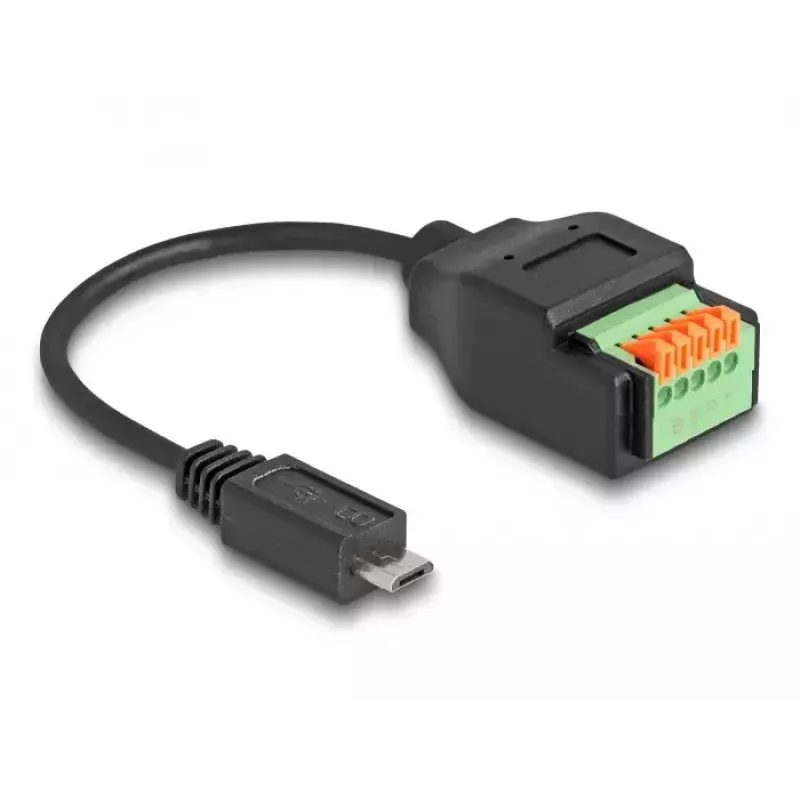 Cable DELOCK USB 2.0 conector macho Micro-B a adaptador de regleta de bornes 15 cm