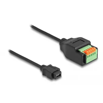Cable DeLOCK USB 2.0 conector hembra Mini-B a adaptador de regleta de bornes 15 cm