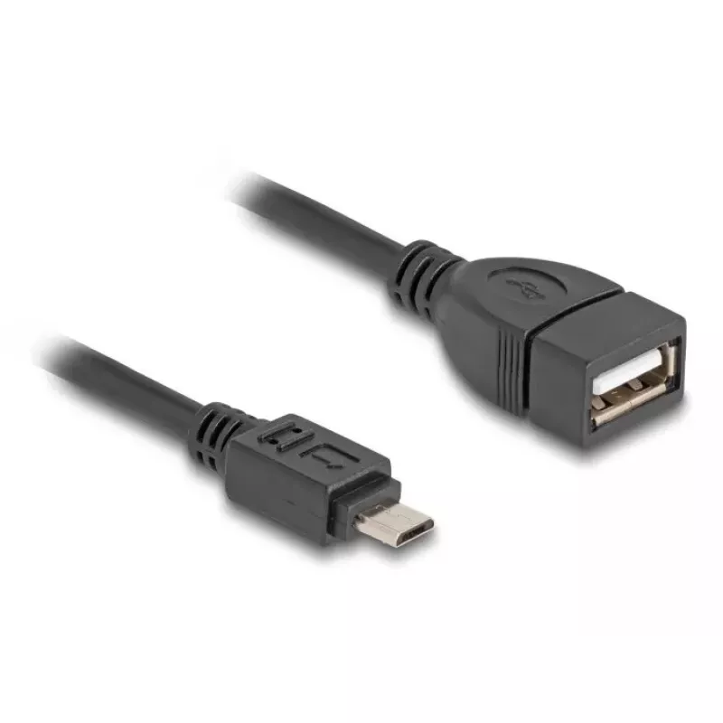 Cable OTG DeLOCK USB 2.0 conector macho Micro-B a conector hembra Type-A 11 cm