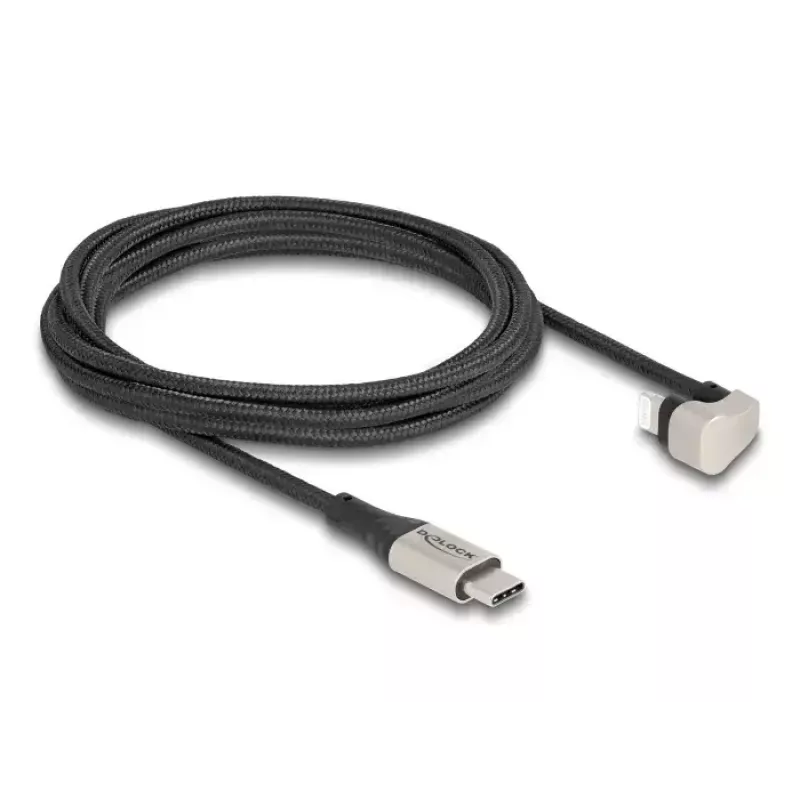 Cable de datos y carga DeLOCK USB Type-C a Lightning en ángulo de 180° 2 m MFi