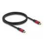 Cable USB DeLOCK 80050 Type-C macho a macho PD 3.1 240W 1 m rojo metal