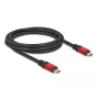 Cable USB-C DeLOCK USB 2.0 Type-C macho a macho 2 m 240 W E-Marker rojo