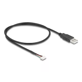 Cable USB DeLOCK USB 2.0 0,6 m USB A regleta de bornes de 5 pines negro