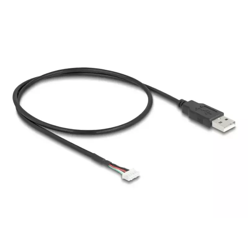 Cable USB DeLOCK USB 2.0 0,6 m USB A regleta de bornes de 5 pines negro