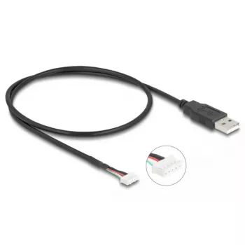 Cable USB DeLOCK USB 2.0 0,6 m USB A regleta de bornes de 5 pines negro
