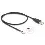 Cable USB DeLOCK USB 2.0 0,6 m USB A regleta de bornes de 5 pines negro