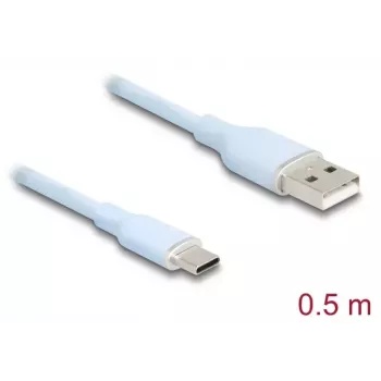 Cable USB DeLOCK 81221 USB 2.0 0,5 m USB A USB C azul