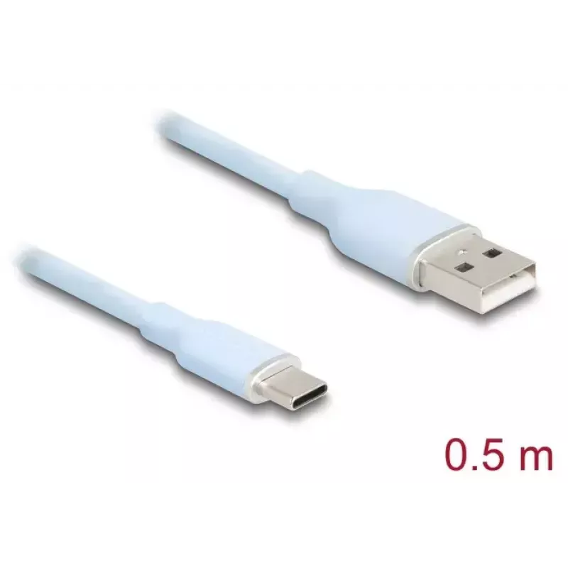 Cable USB DeLOCK 81221 USB 2.0 0,5 m USB A USB C azul