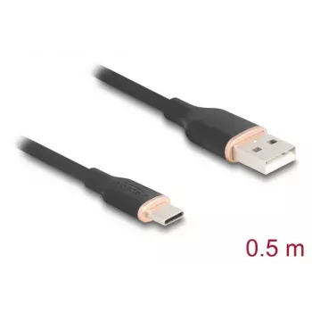 Cable USB DeLOCK 81225 0,5 m USB A USB C negro