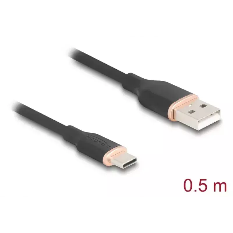 Cable USB DeLOCK 81225 0,5 m USB A USB C negro