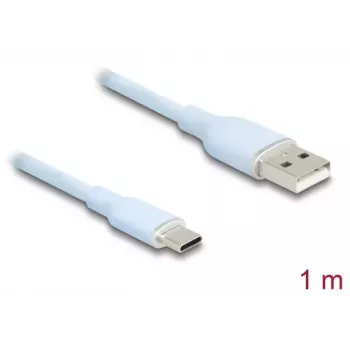 Cable USB DeLOCK USB 2.0 1 m USB A USB C azul 81222
