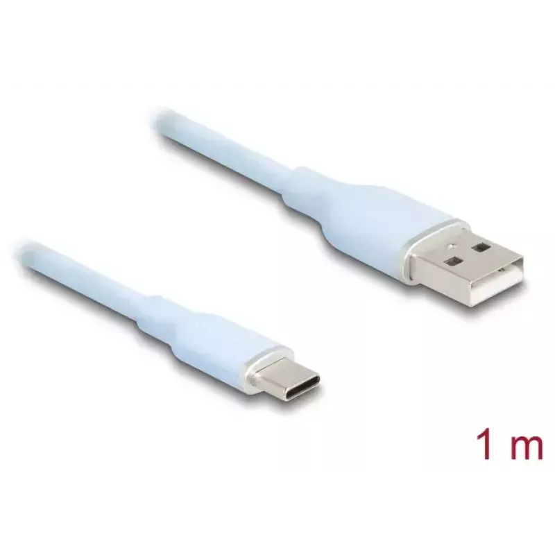 Cable USB DeLOCK USB 2.0 1 m USB A USB C azul 81222