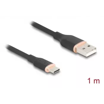 Cable USB DeLOCK USB 2.0 1 m USB A USB C negro