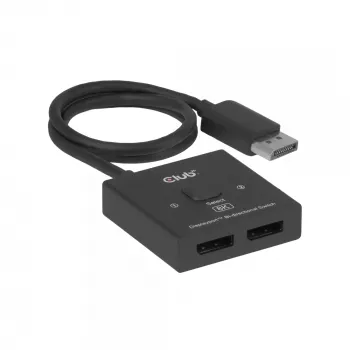 Switch bidireccional DisplayPort 2 en 1 CLUB3D CSV-1009 — 2 salidas DisplayPort, 8K@60Hz, negro