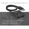 Switch bidireccional DisplayPort 2 en 1 CLUB3D CSV-1009 — 2 salidas DisplayPort, 8K@60Hz, negro