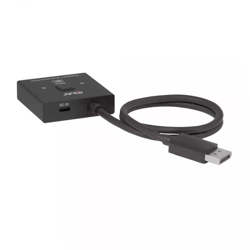 Switch bidireccional DisplayPort 2 en 1 CLUB3D CSV-1009 — 2 salidas DisplayPort, 8K@60Hz, negro