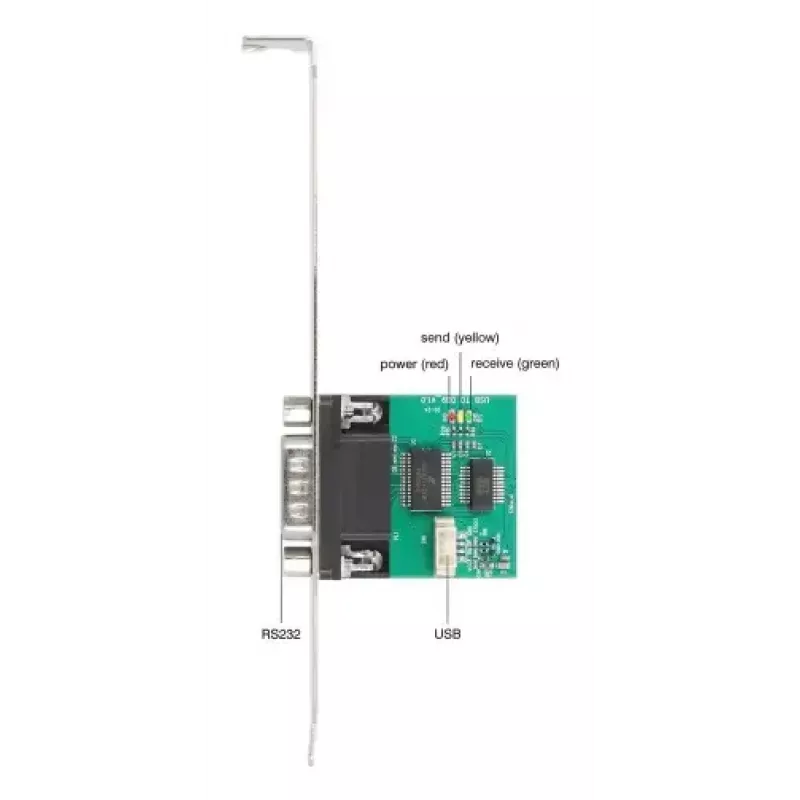 DELOCK 90582 Convertidor/repetidor/aislador USB 2.0 a RS-232 serie, FTDI FT231XS, verde acero inoxidable