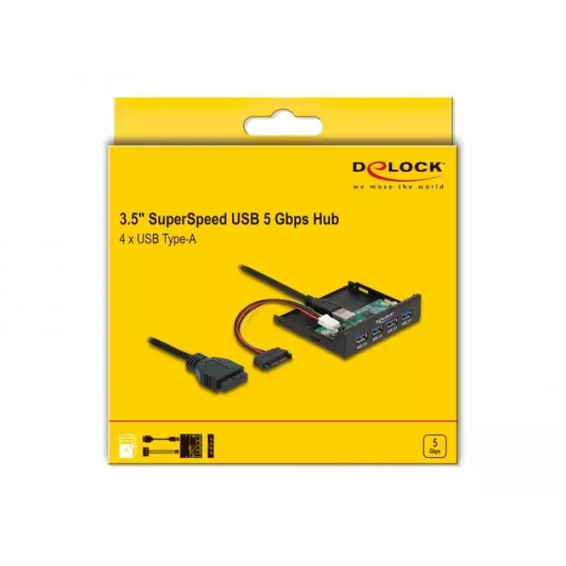 Hub USB 3.2 Gen 1 interno de 3,5
